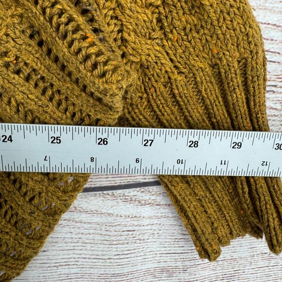 Angel of the North Anthropologie Curved Cables Poncho Sweater Womens XS Green - Picture 8 of 10
